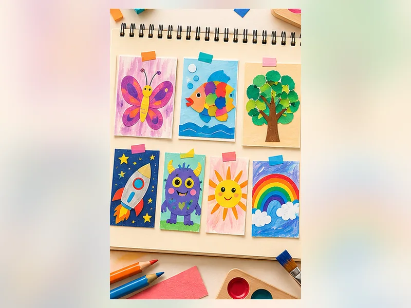 Original colourful finished creative project example for A seven-day creative challenge for kids